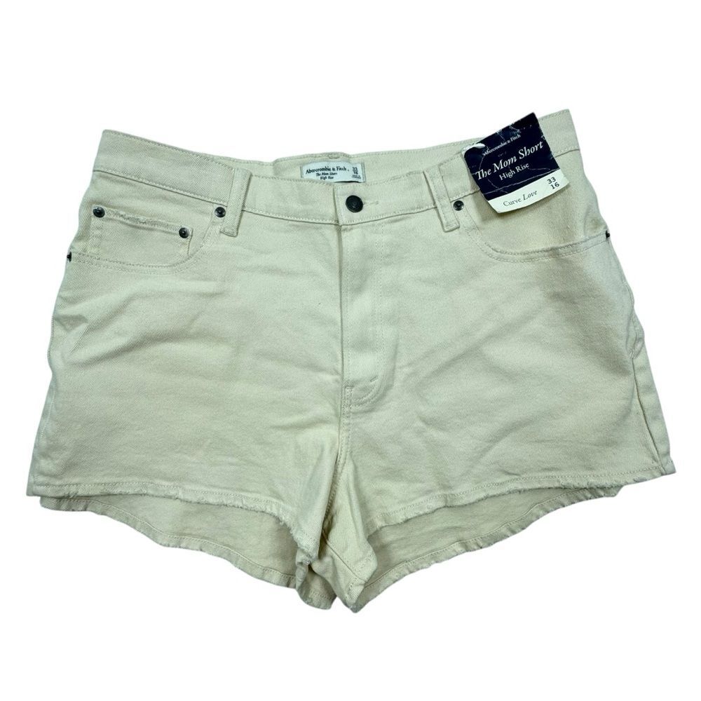 Abercrombie & Fitch “The Mom Short” Ivory High Rise Curve Love Plus SZ 16